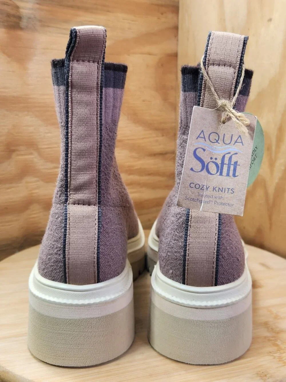 Like New Sofft Provea Womens Sock Ankle Platform Chunky Heel Boots Size 7